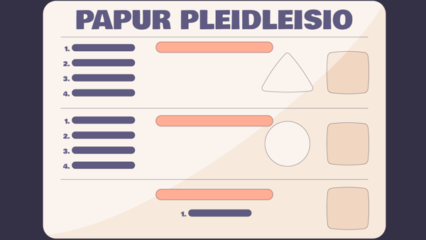 Graffeg cartŵn o papur pleidleisio